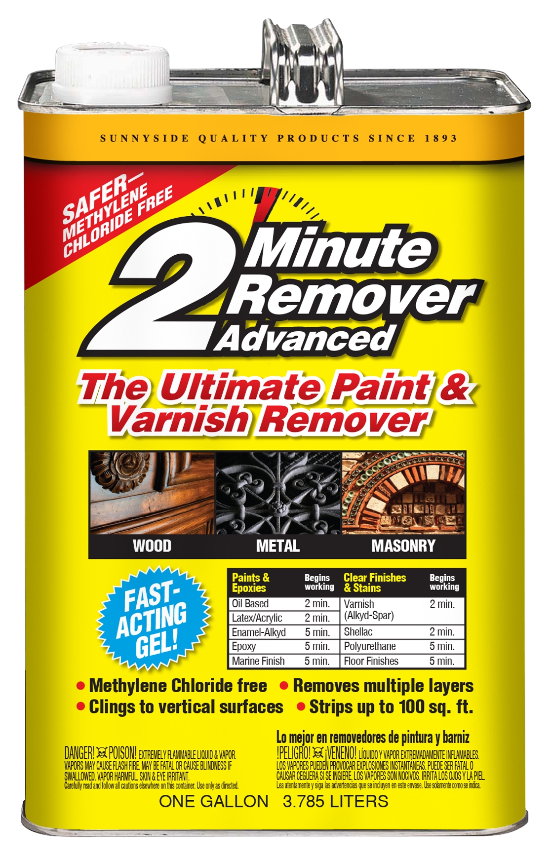 Sunnyside 63532 2-Minute Remover Advanced Paint & Varnish Remover Liquid,  Quart 